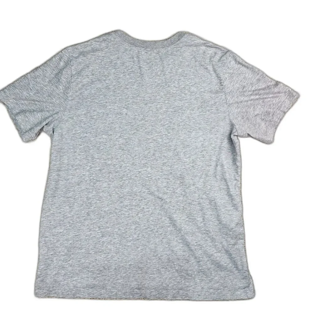Nike Dri-FIT Tee Men's Large Gray Swoosh Athletic Workout Training Shirt